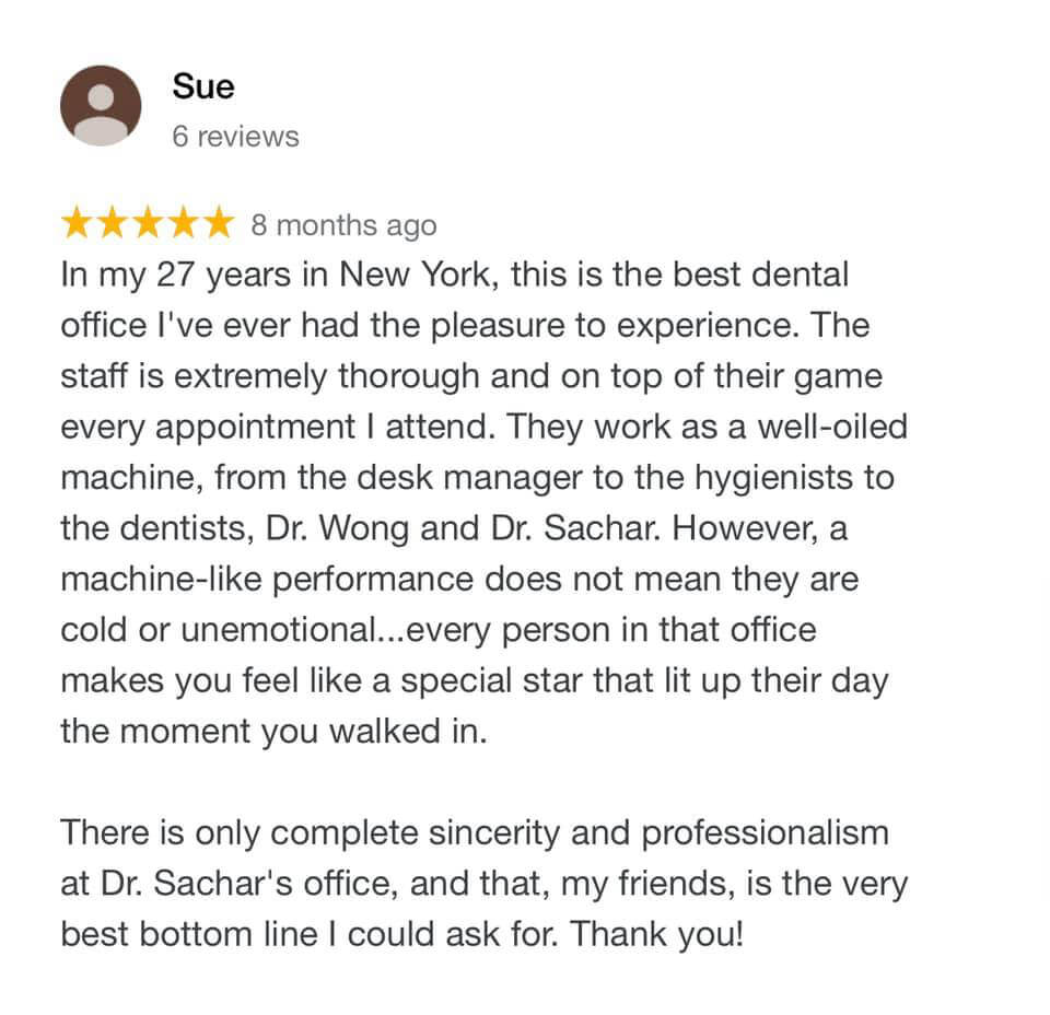 picture of 5 stars review of Sachar Dental NYC