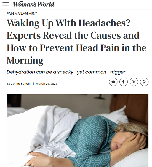Womans World article about headaches quotes Dr Sandip Sachar as top NYC TMJ specialist