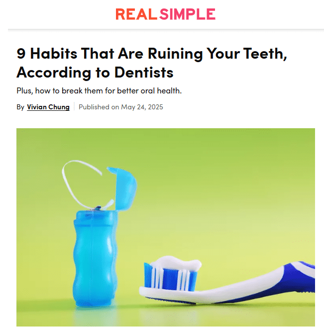 Real Simple Dr Sachar NYC dentist interview